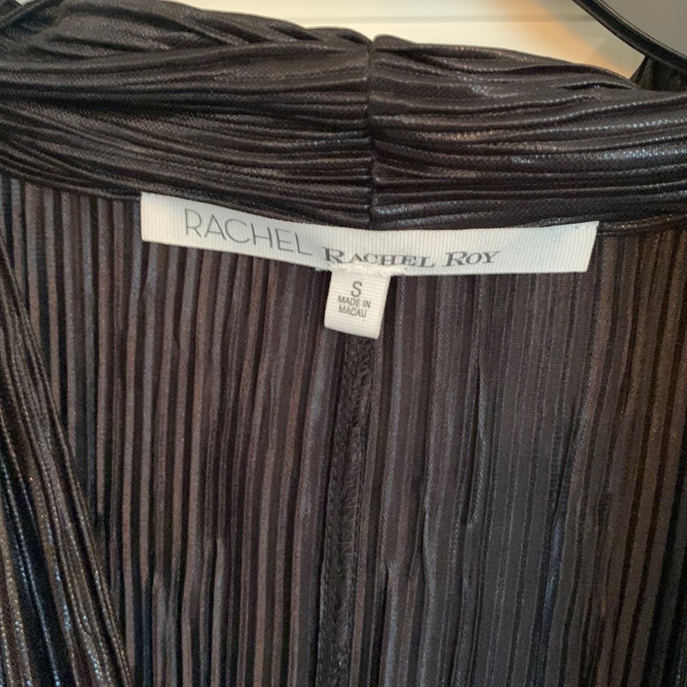 Black low v-neck dress